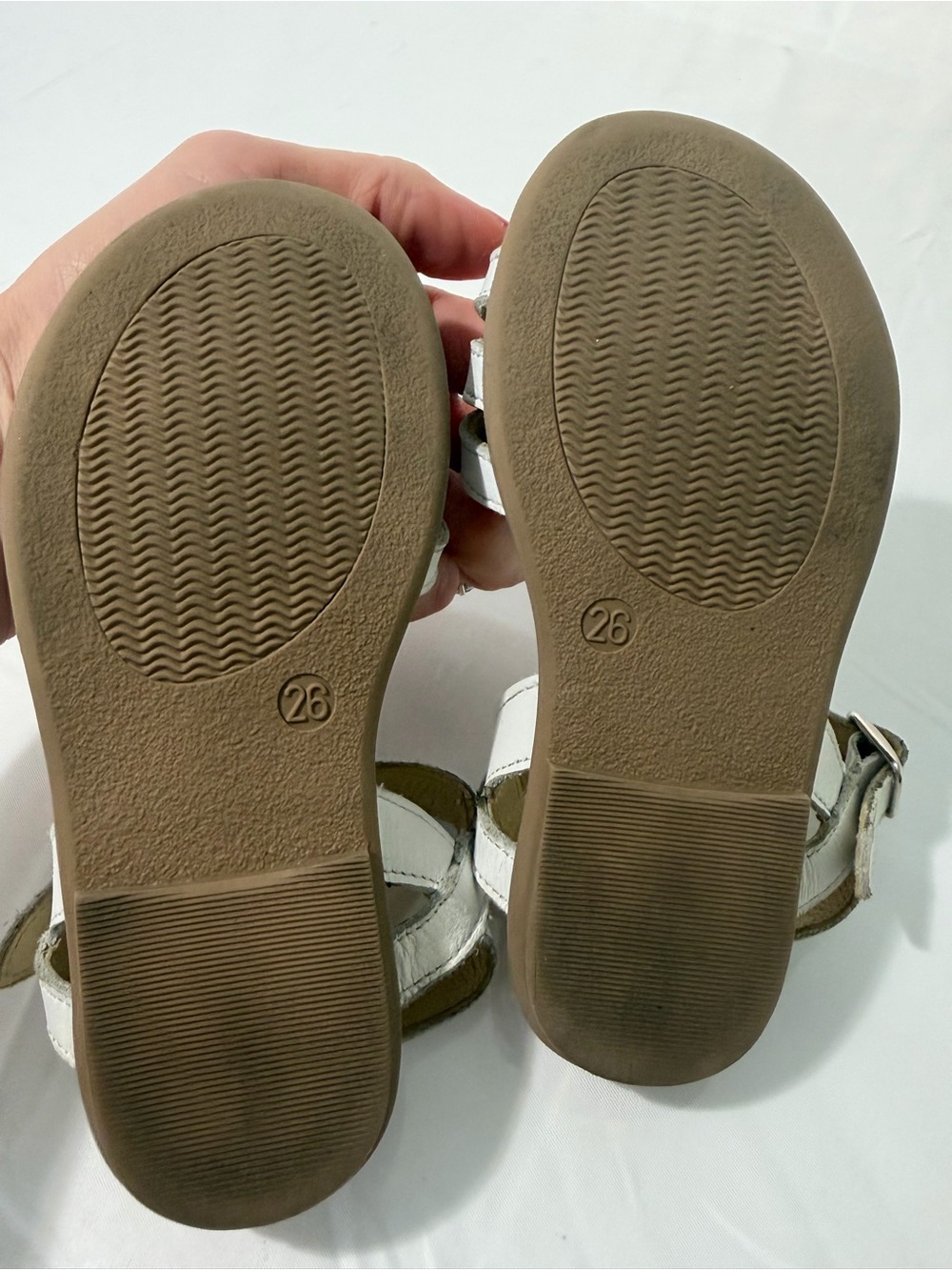 La Coqueta Sienna White Nappa Leather Sandals Girls Size 26 EU / US 9.5 - Picture 13 of 15